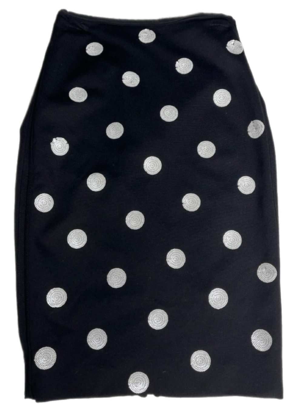 White House Black Market Sequined Polka Dot Pencil Midi Skirt Size 4